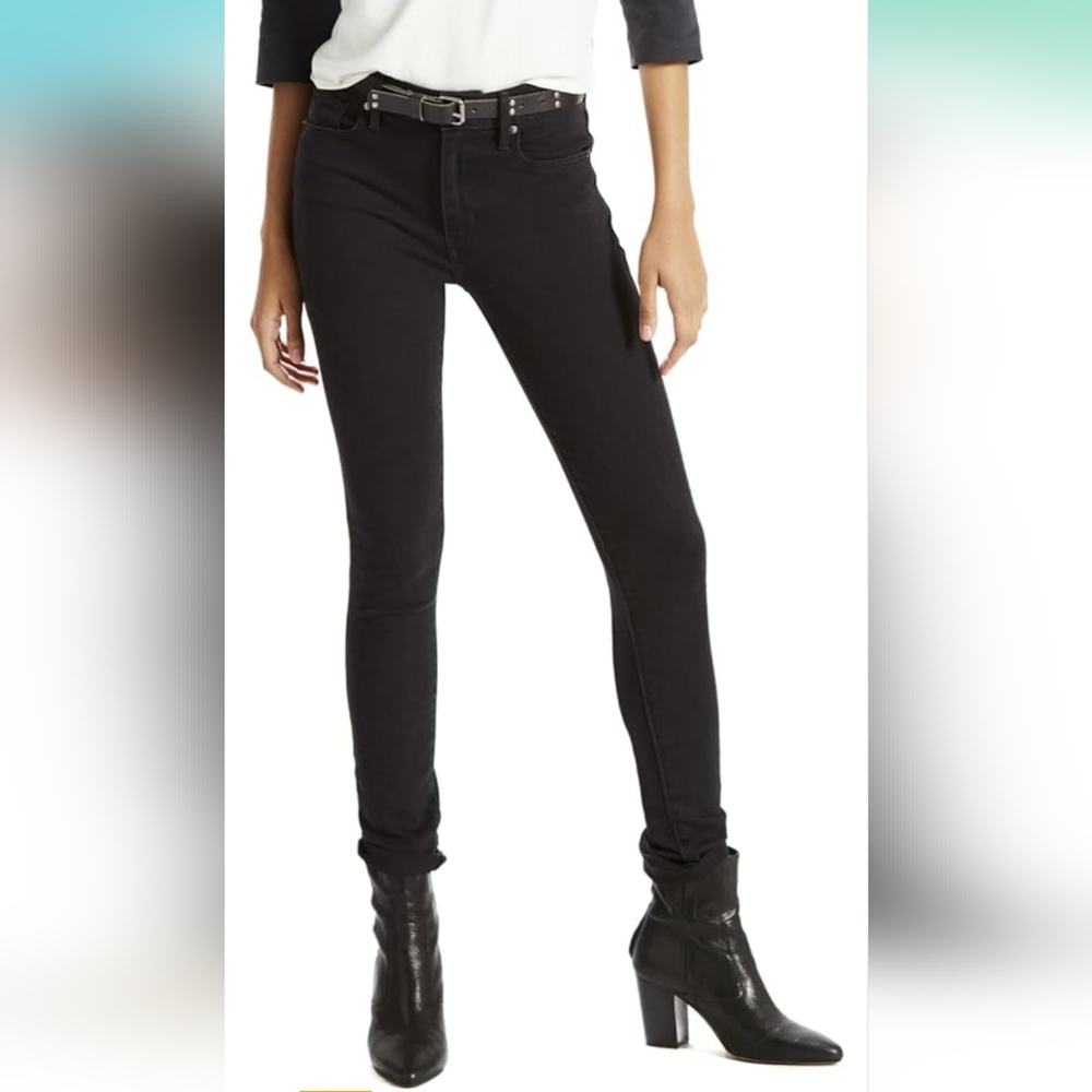 Levis 721 High Rise Skinny Jeans Soft Black 32